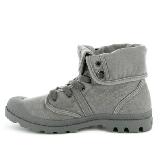 NEW Ladies Palladium Pallabrouse Grey Fold Up Combat Military Boots 11‎ - Picture 4 of 9